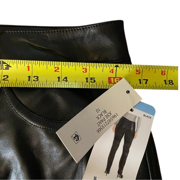 Joie Black Straight Leg Vegan Faux Leather Pants Size 10 NWT - Picture 9 of 13